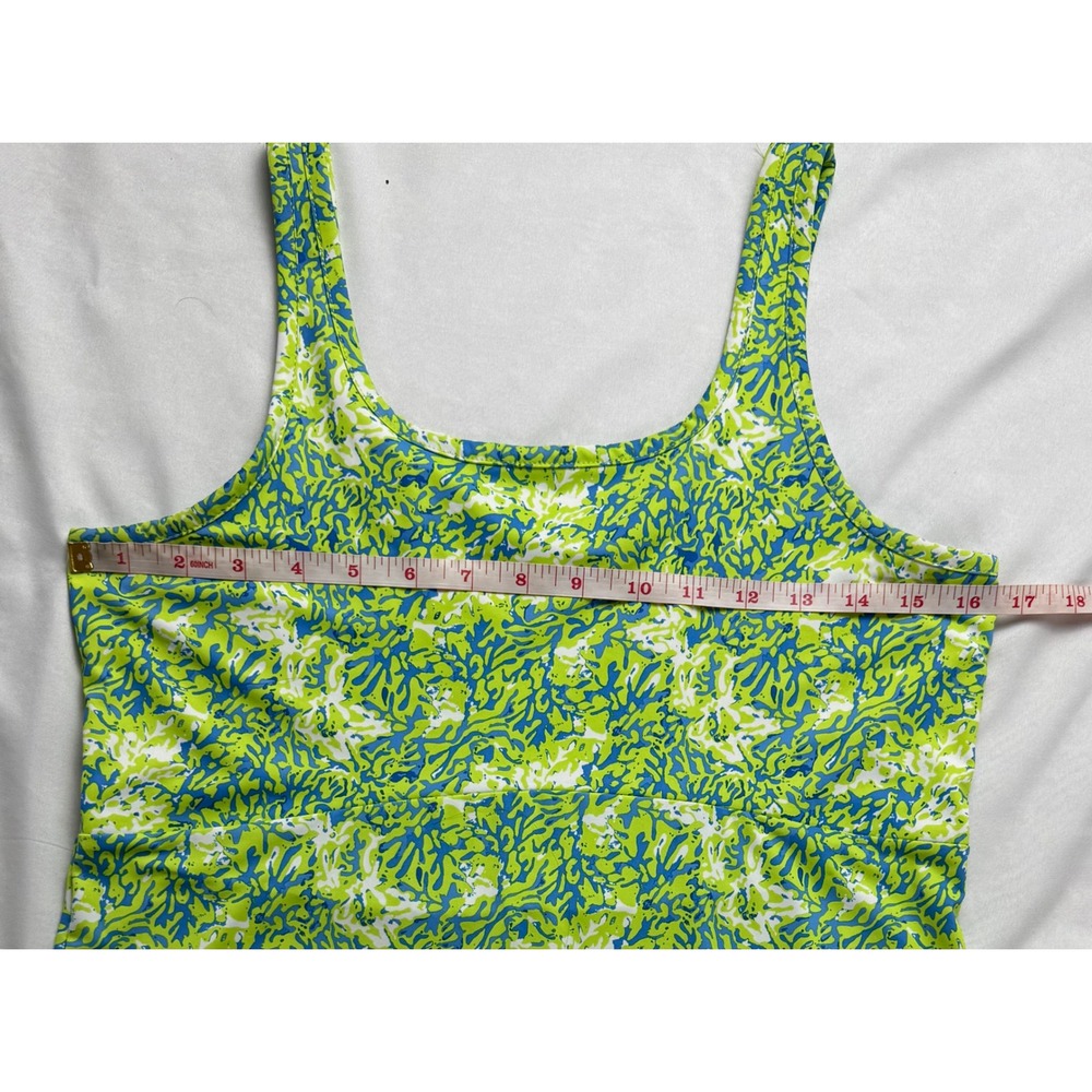 Columbia PFG Freezer III Dress Womens Medium M Green Blue Coral Print Sleeveless - Picture 5 of 11